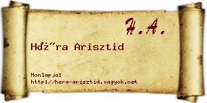 Héra Arisztid névjegykártya